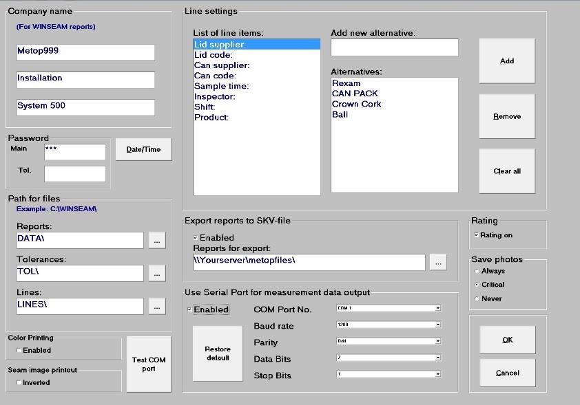 Seam System 500B - WINSEAM 5-2 Seam System 500B - WINSEAM 5-2